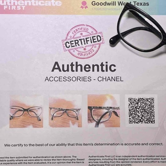 Authentic Chanel Women's Jeweled Eyeglasses with Woodgrain Black frame - Picture 3 of 7